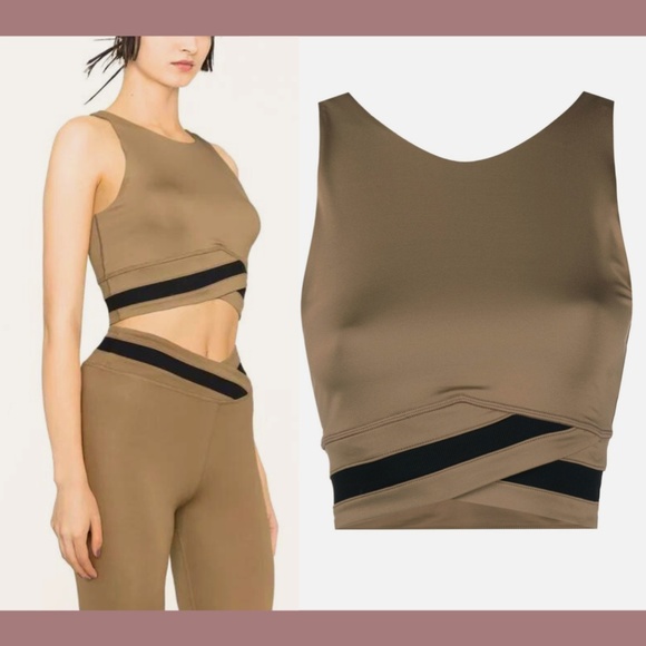 NWT $58 Sweaty Betty‎ [ XXL 14 ] All Day Wrap Waist Crop Tank Terra Brown - Picture 3 of 12